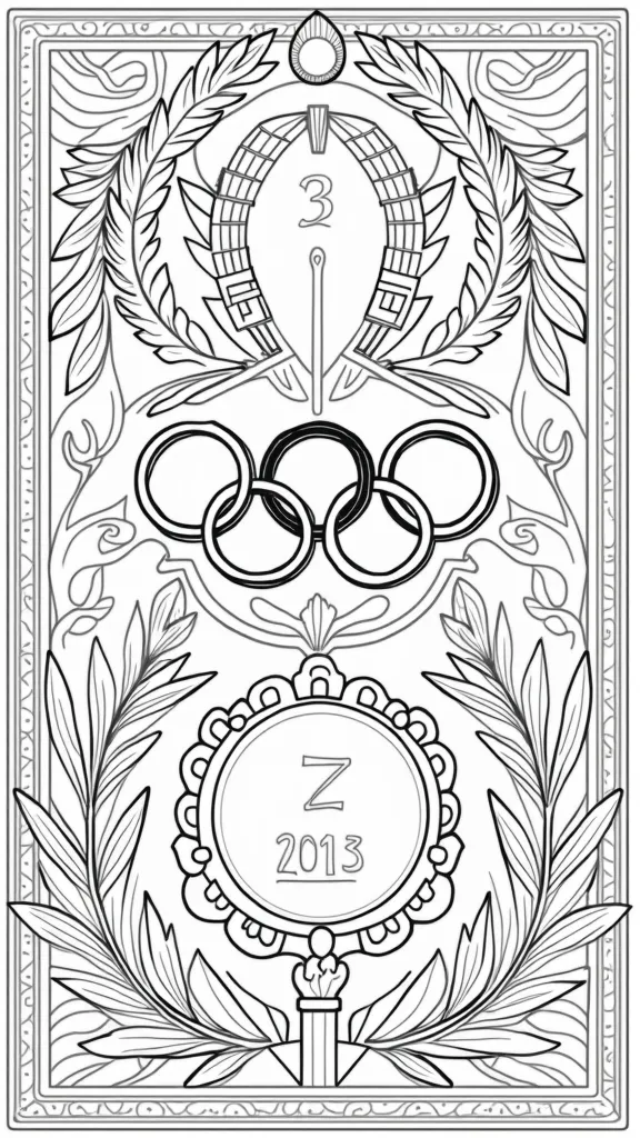 coloriage de médaille olympique